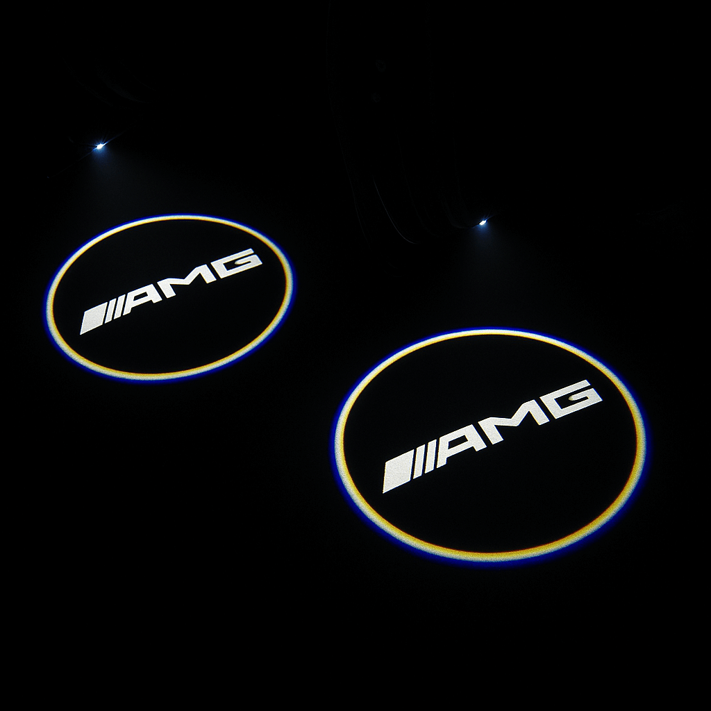 4 stk. Mercedes AMG Logo med ring Indstigningslys